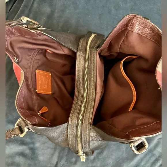 Coach Gray and Pink Stripe Shoulder Bag - Picture 4 of 6